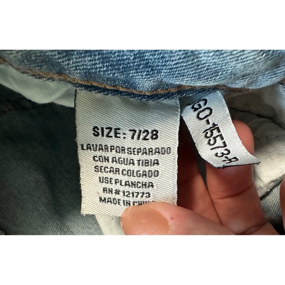 Gogo Jeans Wide Leg Women Size 7/28 Blue New Pink Bow Embroidered Mid-Rise - Picture 4 of 7